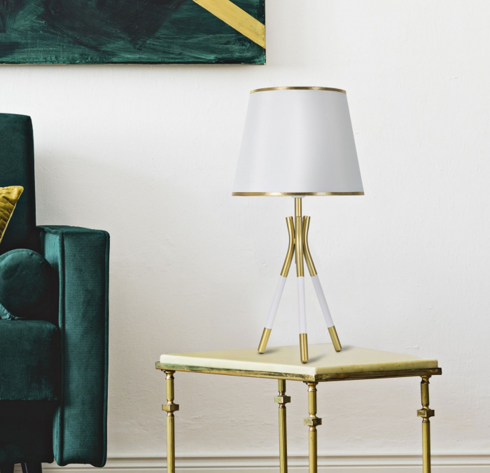 Lampa moderna tripod alb-auriu design italian CreativDeco [5]