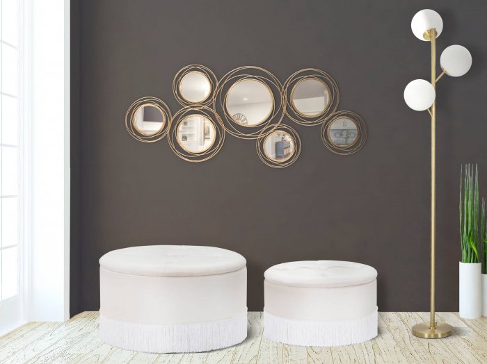 Lampa podea Glamy 3 lumini, auriu alb [2]