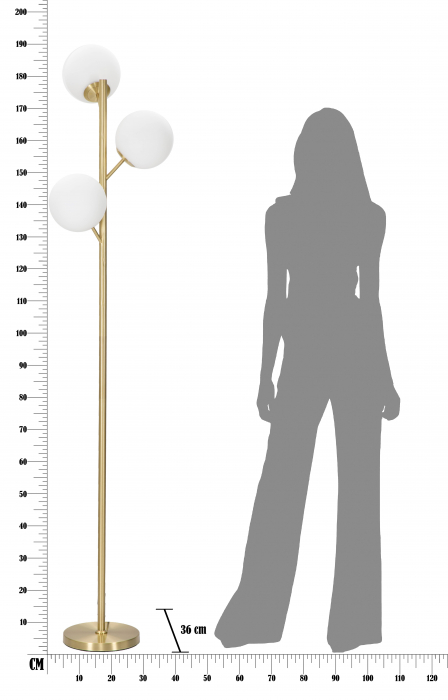Lampa podea Glamy 3 lumini, auriu alb [8]