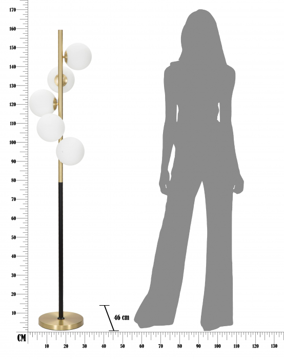 Lampadar Glamy Dark, auriu negru alb [7]