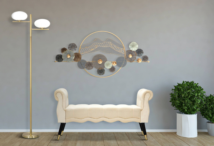 Lampa podea Oval Glamy, auriu alb [2]