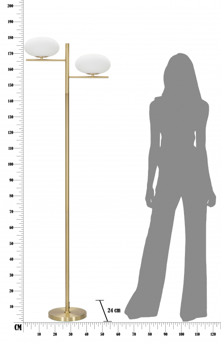 Lampa podea Oval Glamy, auriu alb [6]