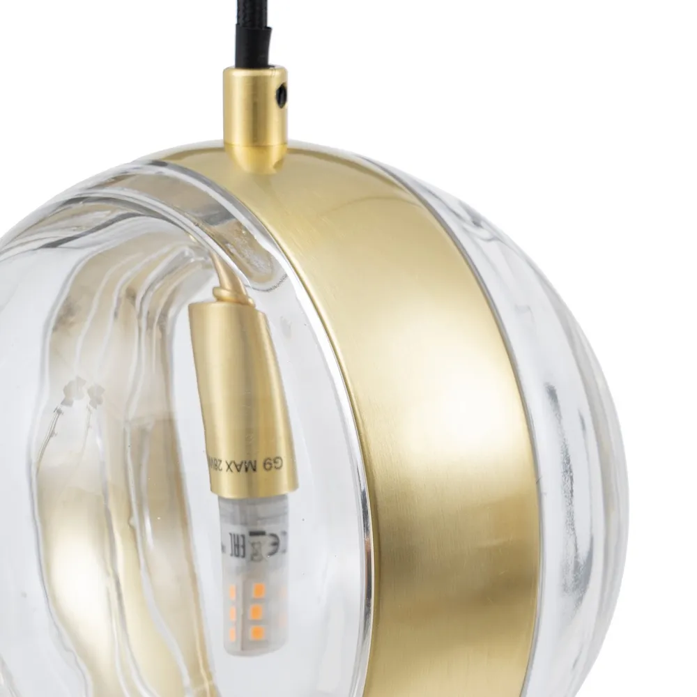 Lampa Suspendata 3 Globes, Metal Auriu Sticla - CreativDeco.ro [4]