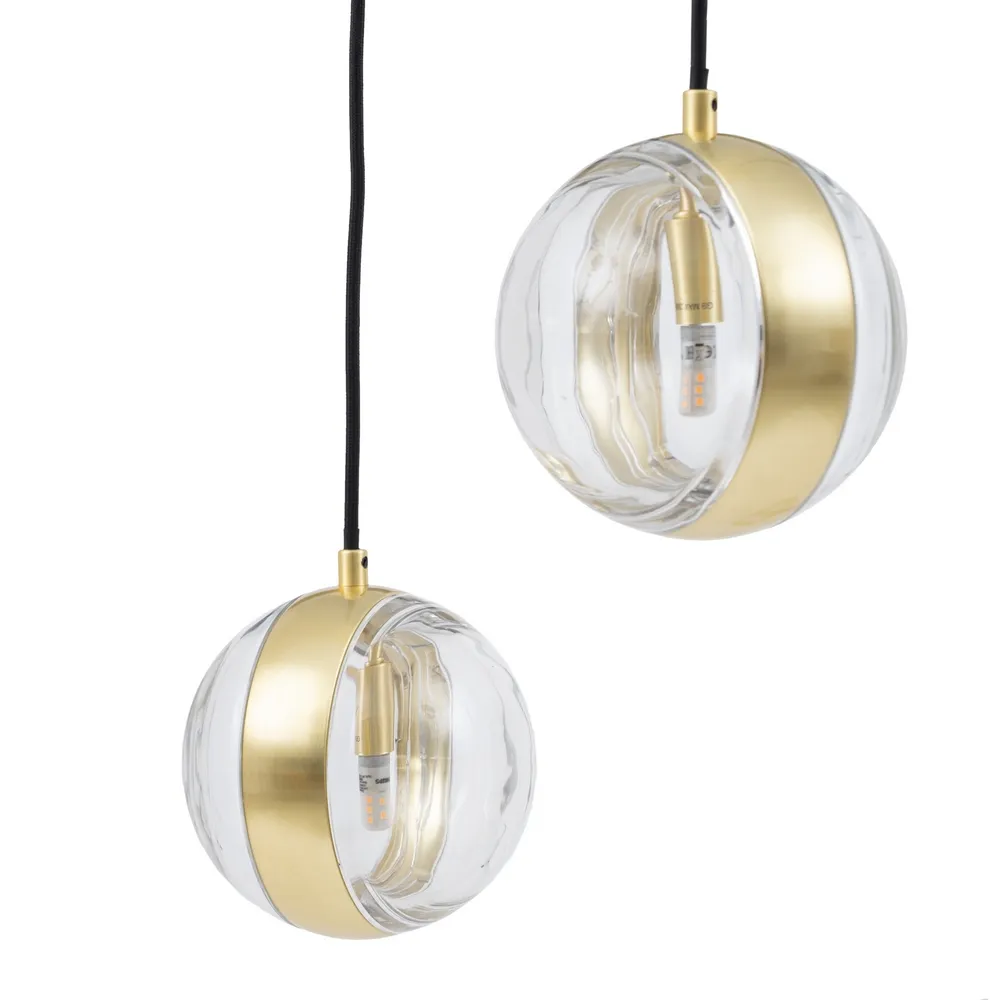 Lampa Suspendata 3 Globes, Metal Auriu Sticla - CreativDeco.ro [3]