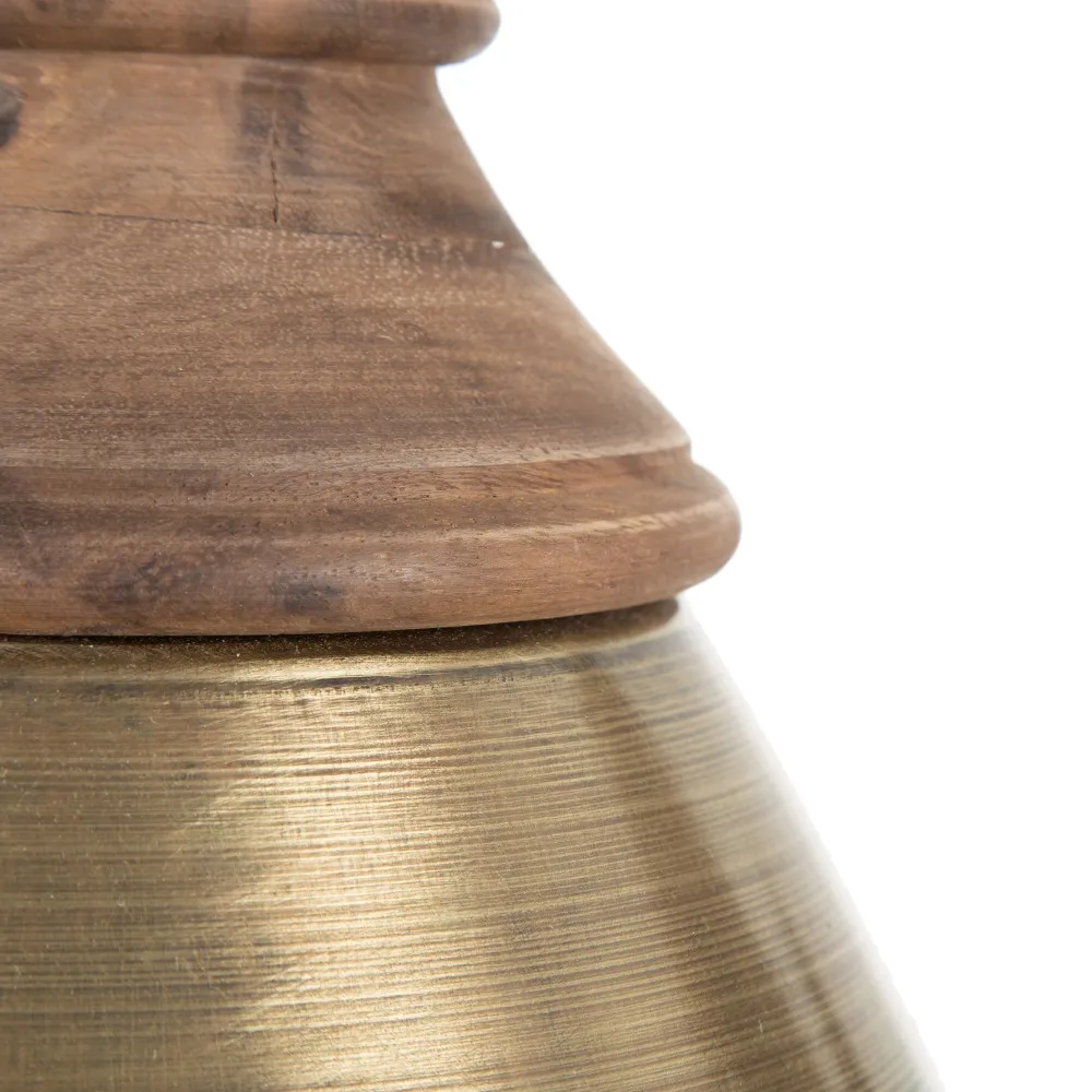 Lampa suspendata Aged gold, fier lemn, auriu [4]