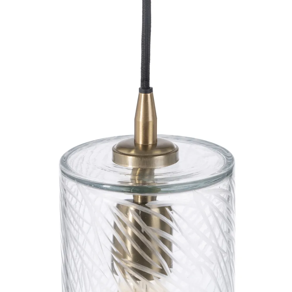 Lampa suspendata Cristal, sticla/metal, transparent/auriu, Ixia [2]