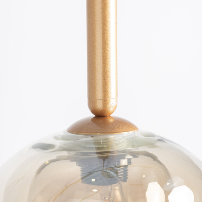 Lampă suspendată cu abajur stratificat din cristal fumuriu gri și ambra [4]