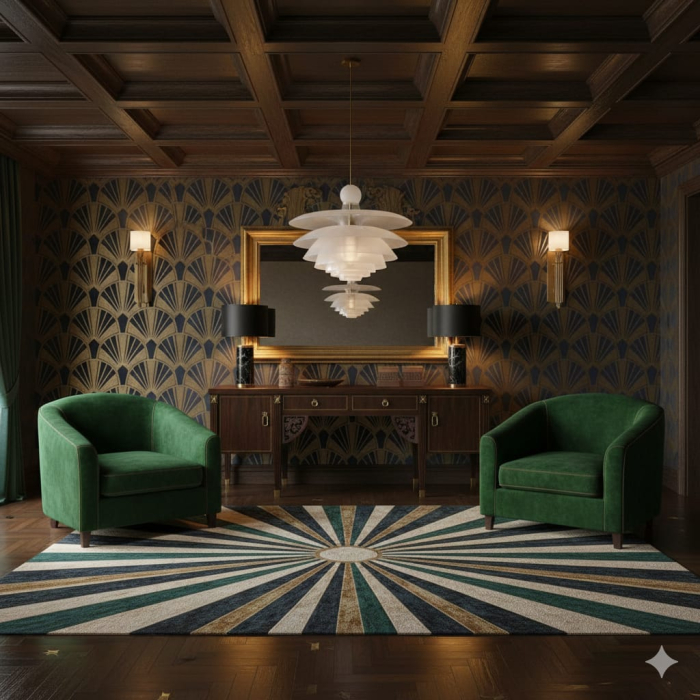 Lampa suspendată cu discuri suprapuse din acrilic alb translucid și detalii aurii. [2]