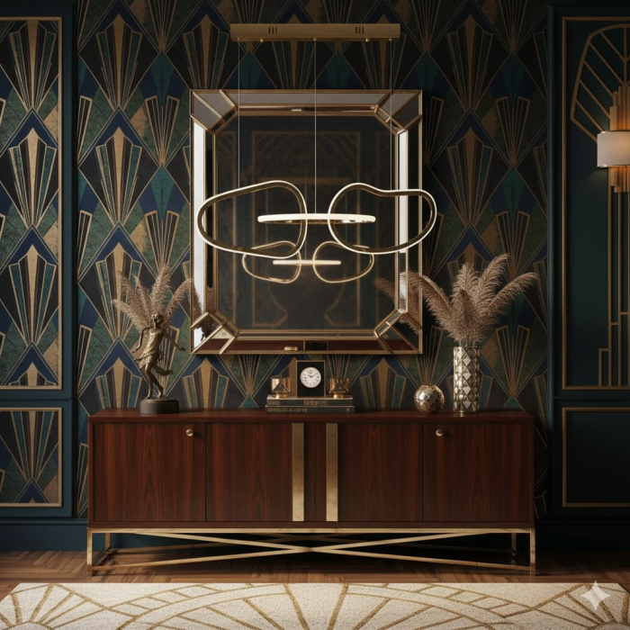 Lampa suspendată cu forme organice din oțel inoxidabil auriu și cristal alb. [2]