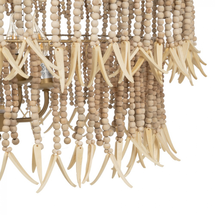 Lustra cu margele lemn CreativDeco - Design sofisticat pentru living [4]