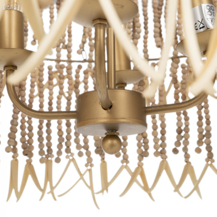 Lustra cu margele lemn CreativDeco - Design sofisticat pentru living [5]