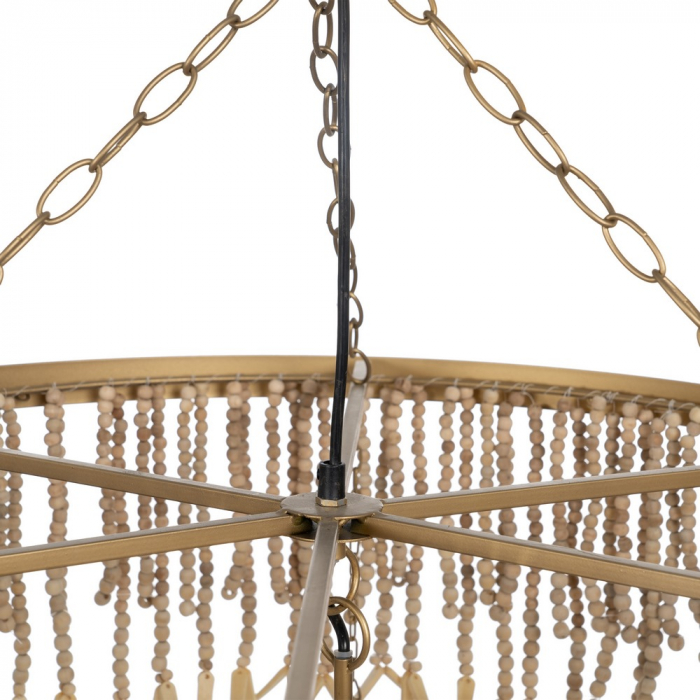 Lustra cu margele lemn CreativDeco - Design sofisticat pentru living [7]