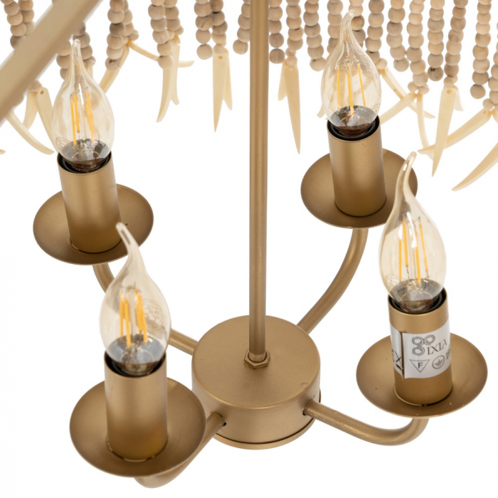 Lustra cu margele lemn CreativDeco - Design sofisticat pentru living [9]