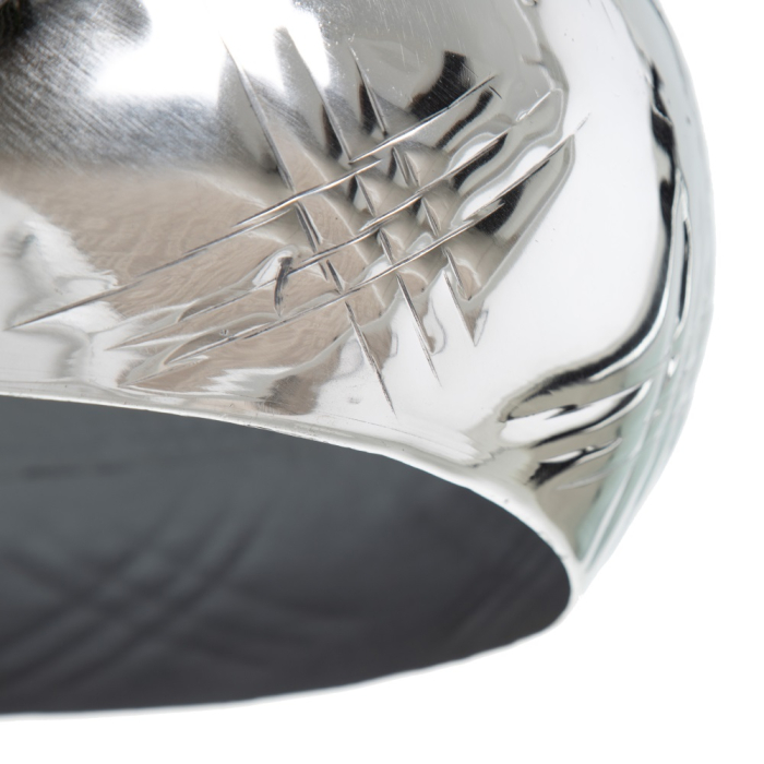 Lampă suspendată din aluminiu argintiu cu textură gravată [4]