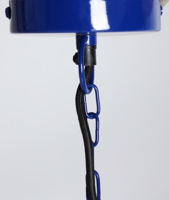 Lampă suspendată din fier gri lucios cu detaliu albastru Bloop [2]