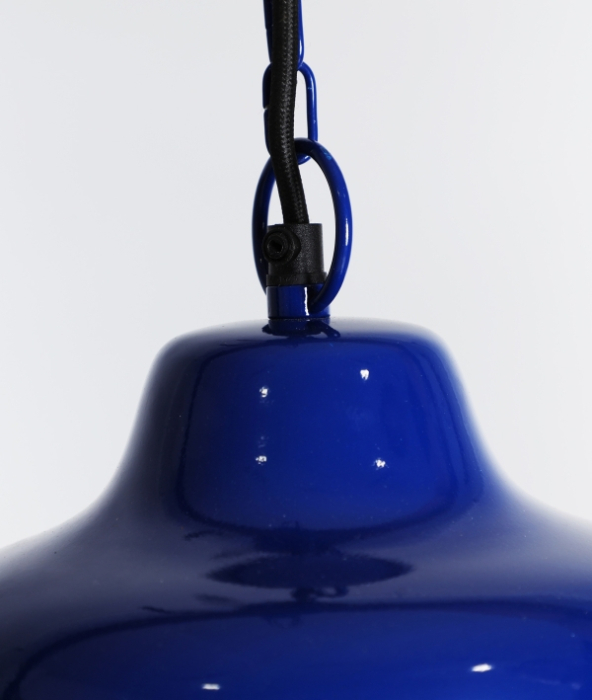 Lampă suspendată din fier gri lucios cu detaliu albastru Bloop [3]