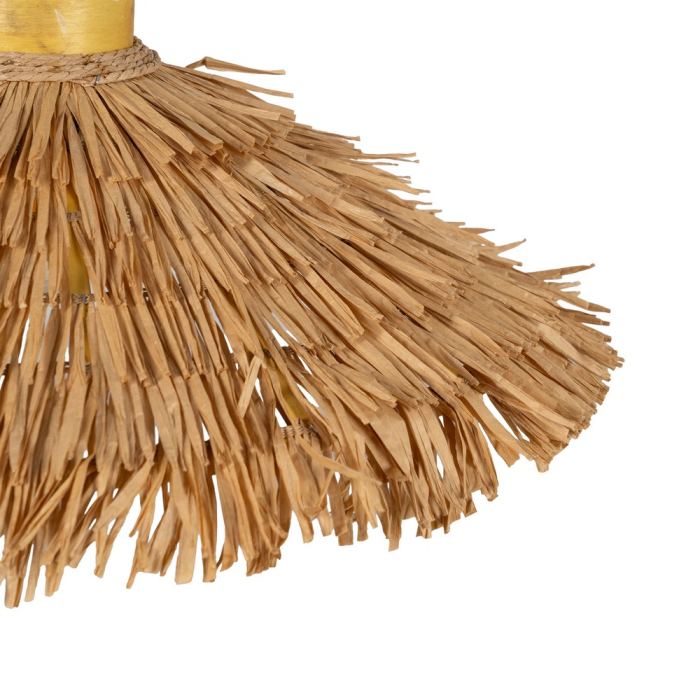Lampă suspendată din franjuri de rafie naturală, formă de umbrelă [3]