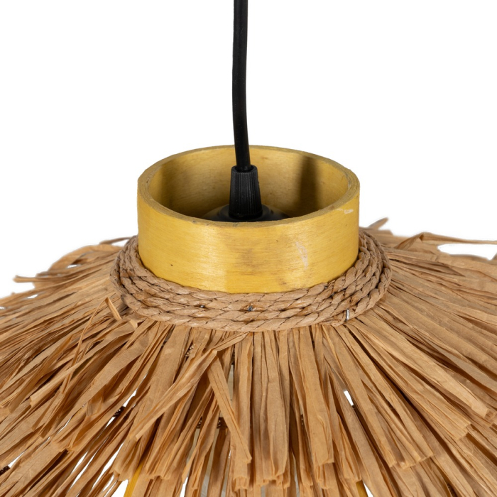 Lampă suspendată din franjuri de rafie naturală, formă de umbrelă [6]