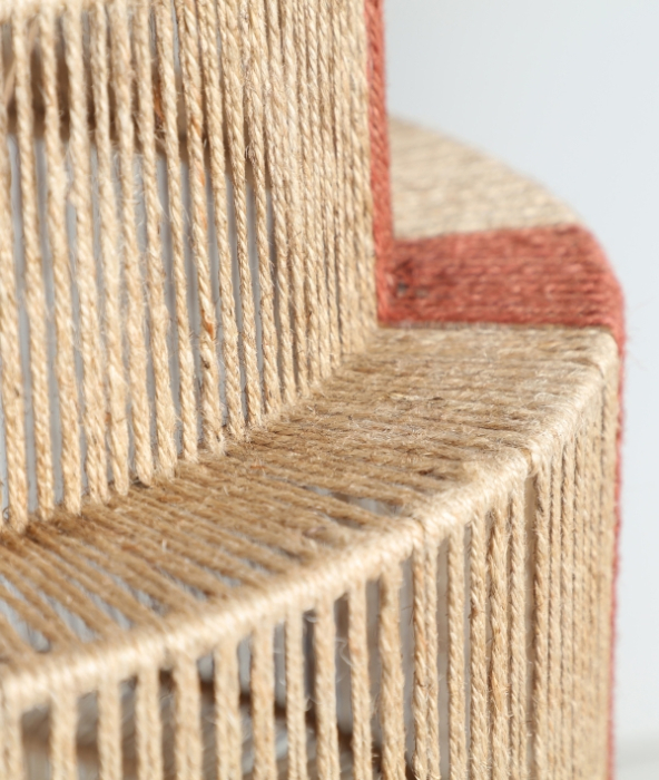 Lampă suspendată din iută maro deschis cu structură metalică – pendul boho din iută [3]