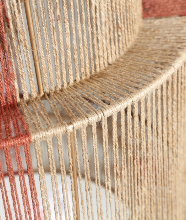 Lampă suspendată din iută maro deschis cu structură metalică – pendul boho din iută [4]