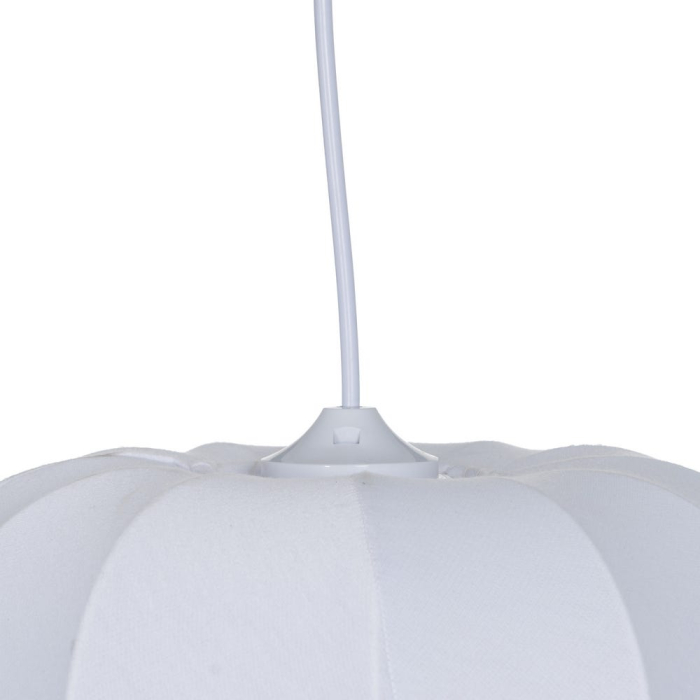 Lampă suspendată din material textil alb cu formă rotunjită segmentată ca un dovleac de 31 cm [7]