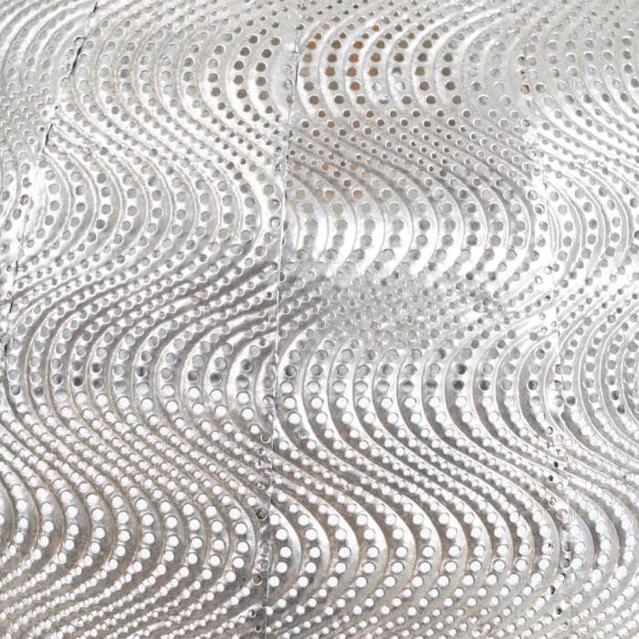 Lampă suspendată din metal argintiu perforat, model unduit [5]
