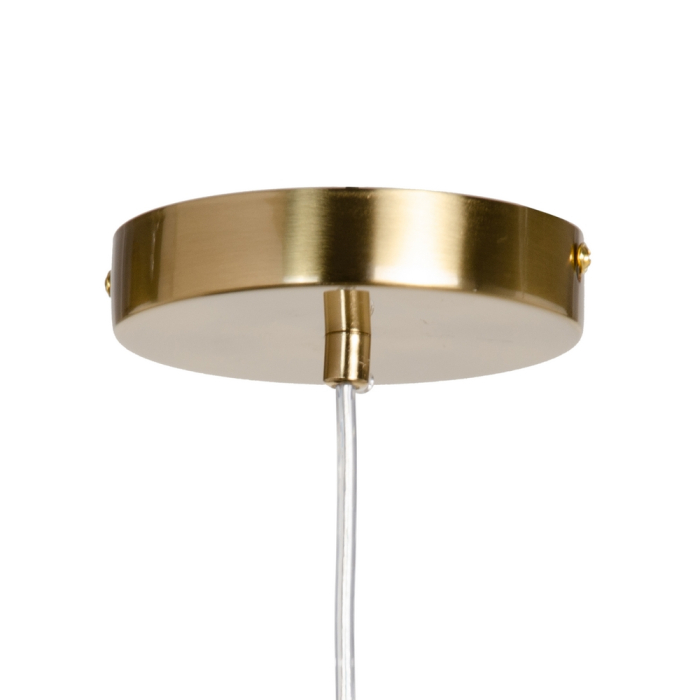 Lampă suspendată din metal auriu cu inel cristalin fațetat [6]