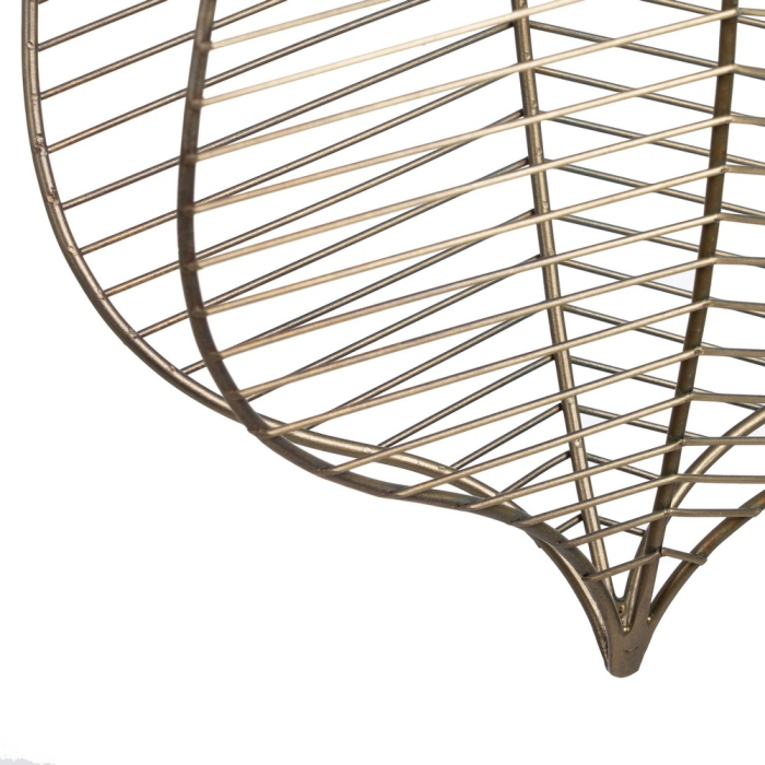 Lampă suspendată din metal auriu vechi cu model de frunză [5]