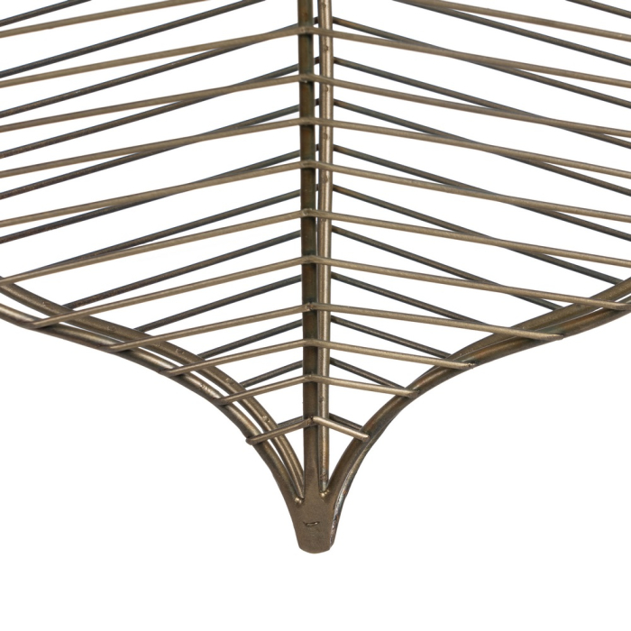 Lampă suspendată din metal auriu vechi cu model de frunză [6]
