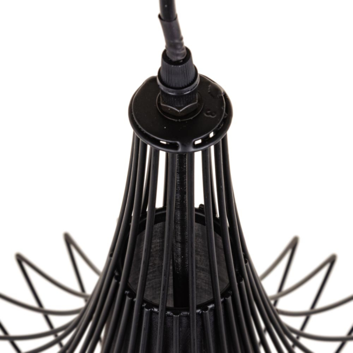 Lampă suspendată din metal negru cu fire evazate tip trompetă [7]