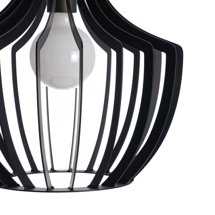 Lampă suspendată din metal negru cu lamele curbate [3]