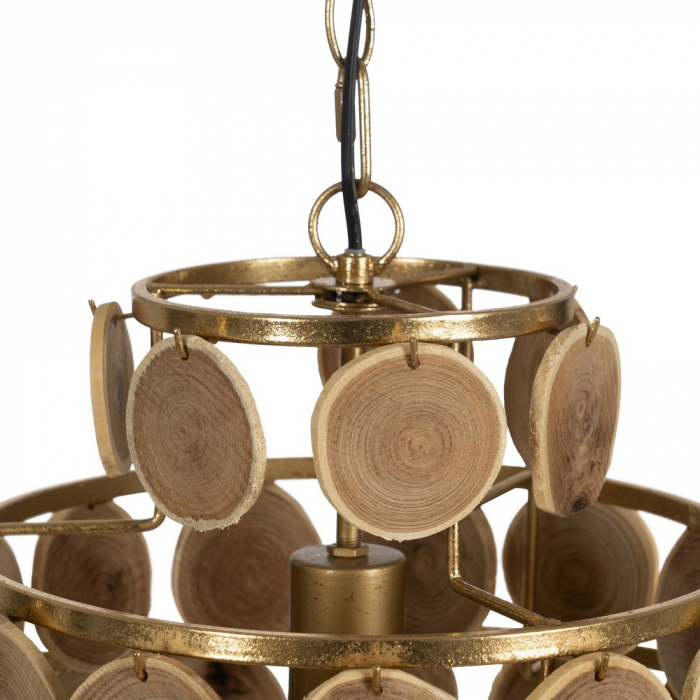 Lustra Metalica si Lemn CreativDeco - Design Modern Natural [2]