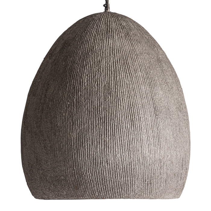 Lampă suspendată din papier-mâché gri și metal taupe [3]