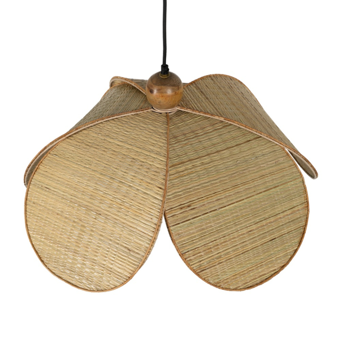 Lampă suspendată din rachită împletită, formă de floare petalată [2]