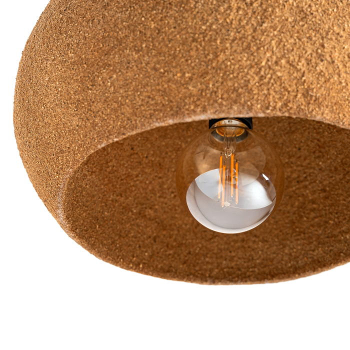Lampa suspendata din rasina teracota cu forma rotunda mata si textura organica Swolgen 40x40x47 cm [4]