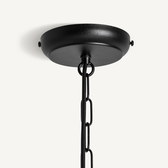 Lampa suspendata din rasina teracota cu forma rotunda mata si textura organica Swolgen 40x40x47 cm [7]