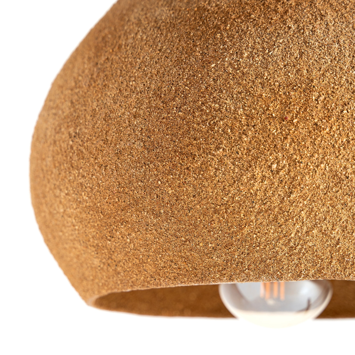 Lampa suspendata din rasina teracota cu forma rotunda mata si textura organica Swolgen 40x40x47 cm [5]