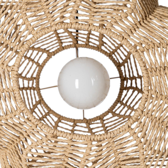 Lampa suspendată din sfoară de hârtie naturală cu formă ovală aerisită [4]