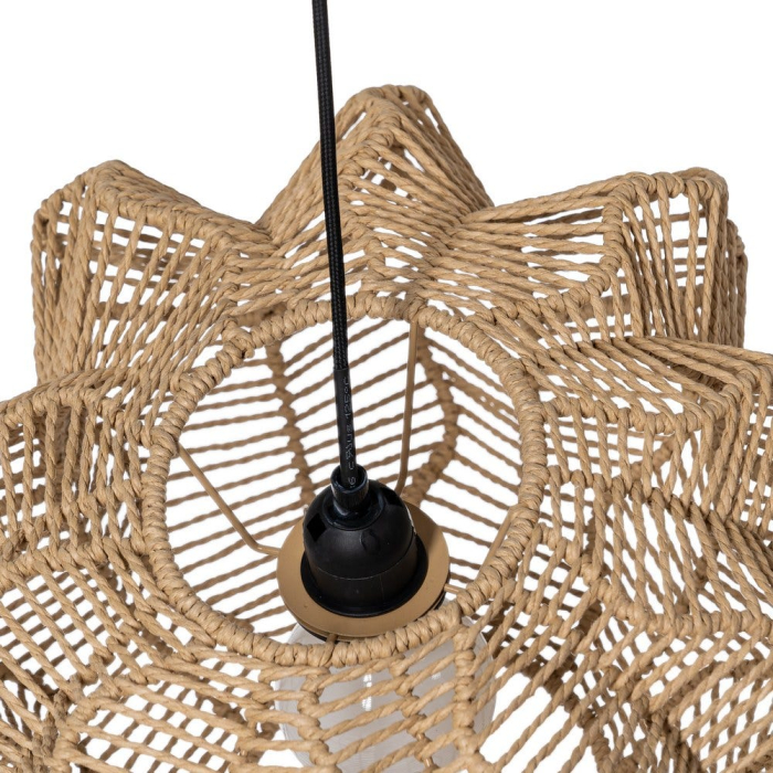 Lampa suspendată din sfoară de hârtie naturală cu formă ovală aerisită [3]