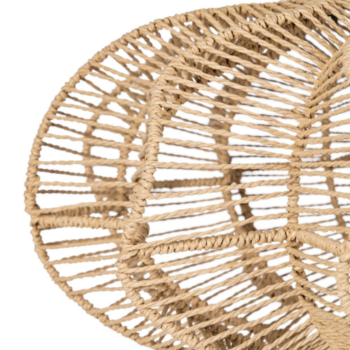 Lampa suspendată din sfoară de hârtie naturală cu formă ovală sculpturală [3]