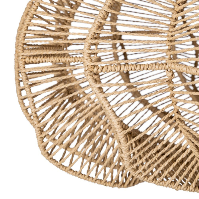 Lampa suspendată din sfoară de hârtie naturală formă ovală sculpturală [4]