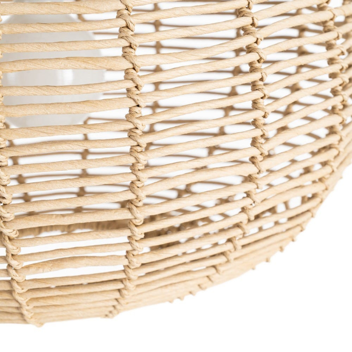 Lampa suspendată din sfoară de hârtie naturală sferică – abajur împletit [4]