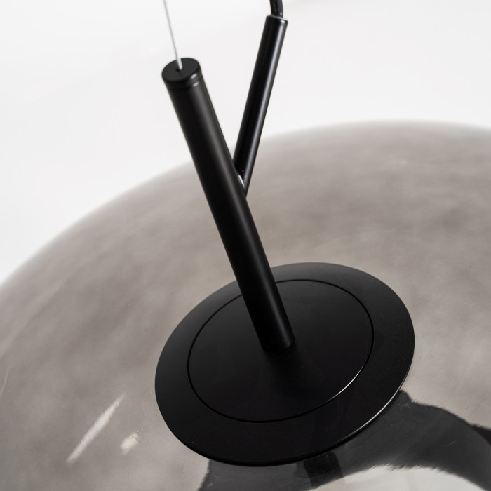 Lampă suspendată din sticlă gri translucidă cu design contemporan [3]