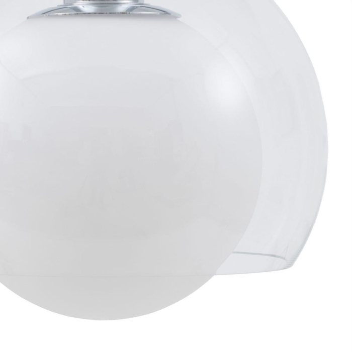 Lampă suspendată din sticlă transparentă cu glob interior opac [4]