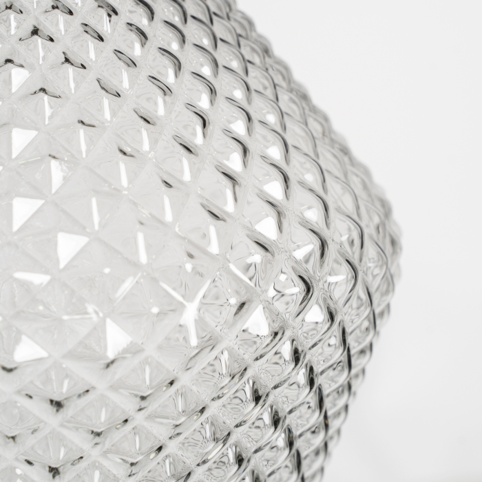 Lampă suspendată din sticlă transparentă striată cu formă organică [6]