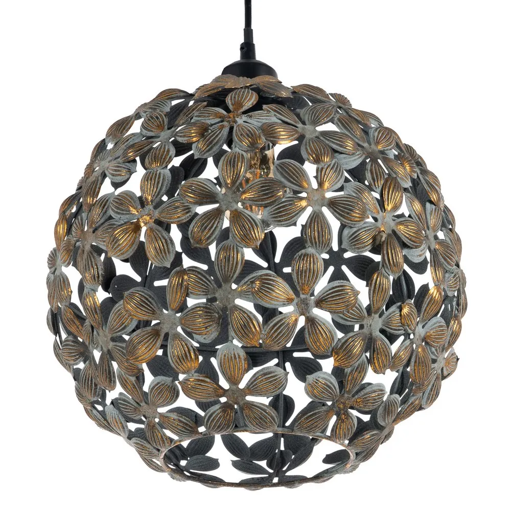 Lampa suspendata Flower, metal, auriu vintage, Ixia - creativdeco.ro [2]