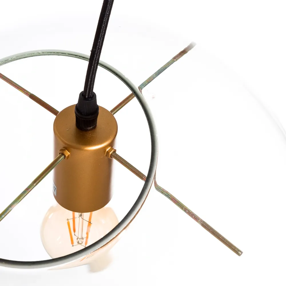 Lampa suspendata Globe, sticla/metal, transparent/auriu, Ixia [2]
