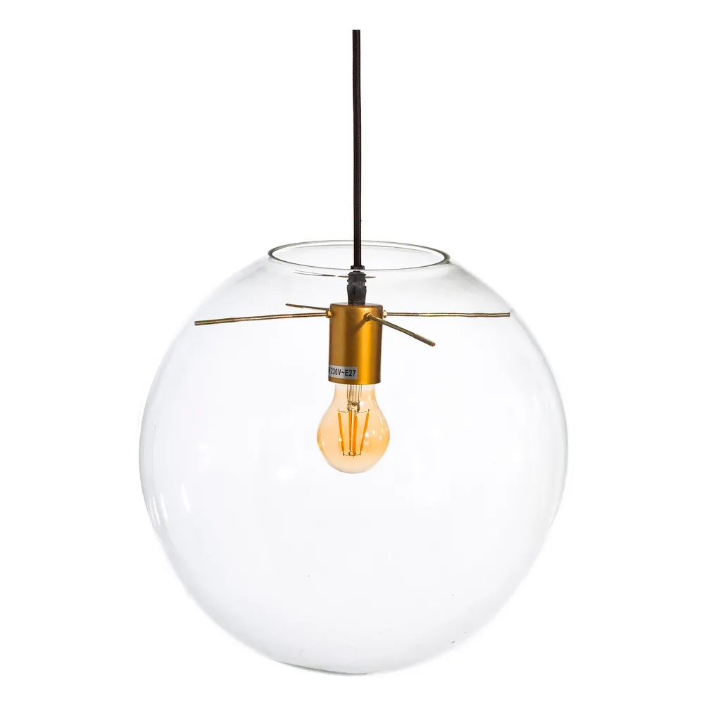 Lampa suspendata Globe, sticla/metal, transparent/auriu, Ixia [1]