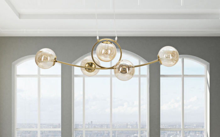 Lampa suspendata Japan, metal/sticla, auriu, Mauro Ferretti [2]