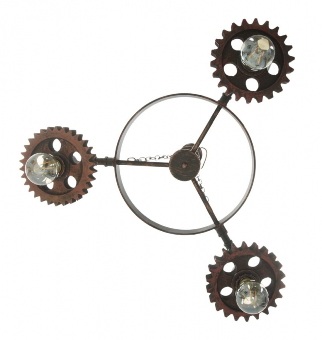 Lampa suspendata, metal, maro vintage, Mauro Ferretti [8]